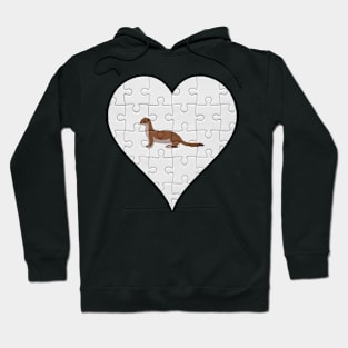 Jigsaw  Weasel Heart Design - Wild Animal Weasel Hoodie